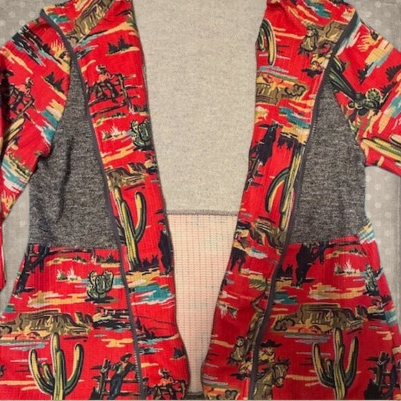 Red Western Women's Zip Up Jacket Plus Size 1X - Picture 4 of 9